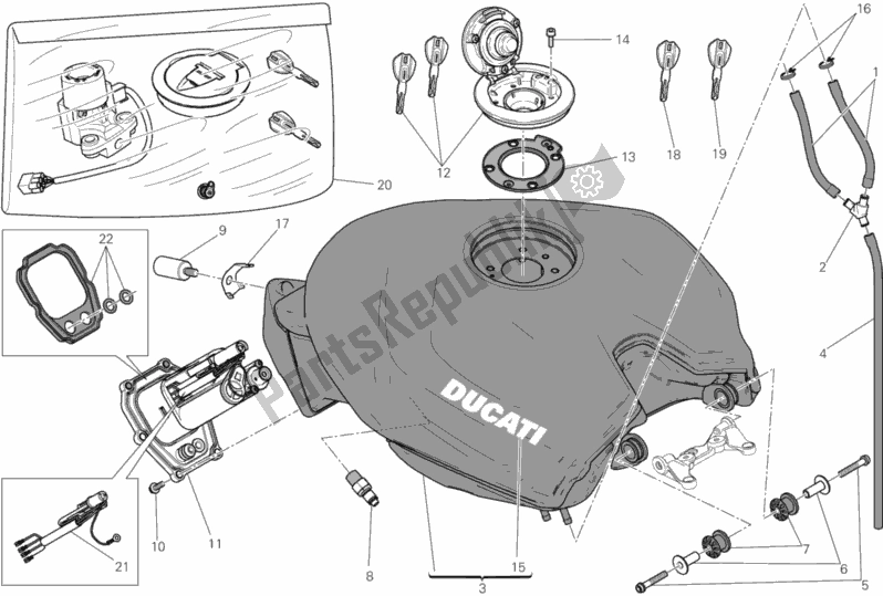 Tutte le parti per il 032 - Serbatoio del Ducati Superbike 1299S ABS 2015